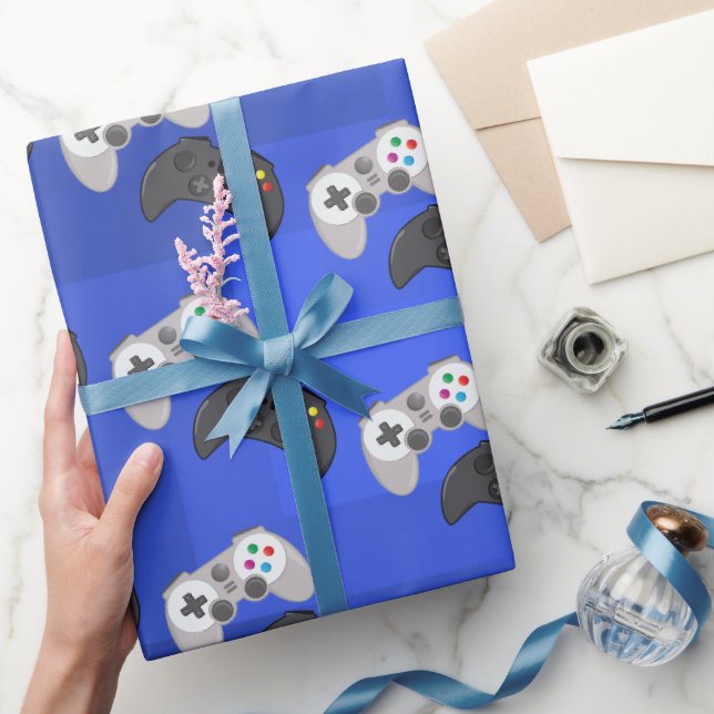 Cool Colourful Gamer Video Game Wrapping Paper (Gifting)