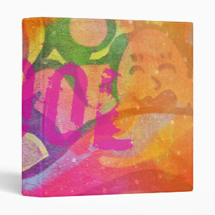 Cool colourful girly graffiti design binder