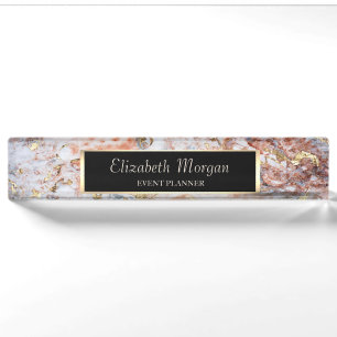 Cool Colourful Gold Marble Texture Nameplate