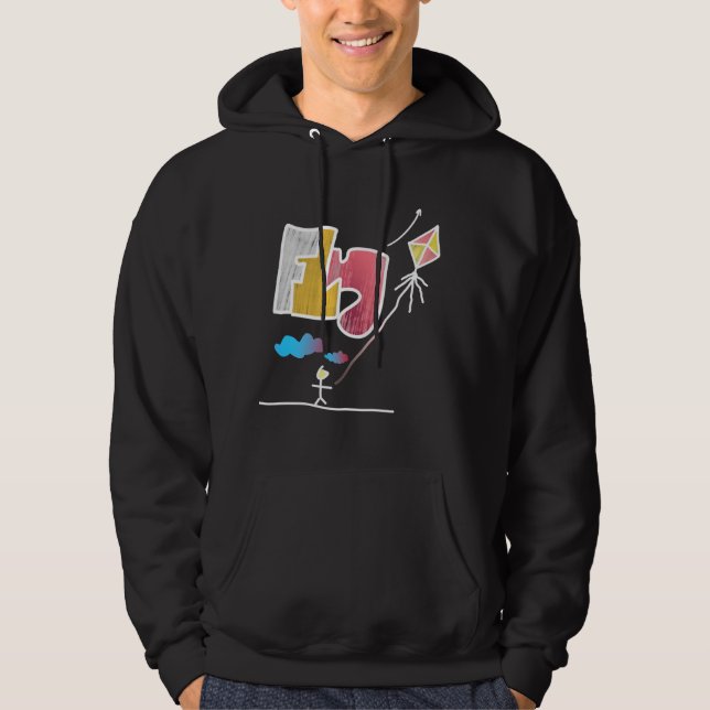 Cool Colourful Graffiti Flying Kite Hoodie (Front)