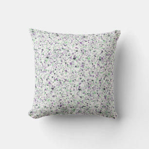 Cool, Colourful Hearts Splatter Paint, Speckled Throw Pillow