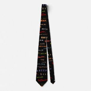 Cool Colourful Holiday Typography Halloween Spirit Tie