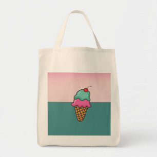 Cool Colourful Ice Cream Cones -Personalized Tote Bag