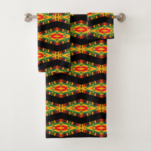 Cool Colourful Kente Pattern Bath Towel Set