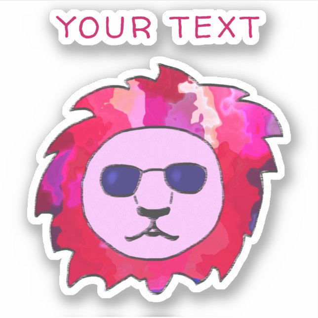 Cool Colourful Lion Head Sunglasses Text (Front)