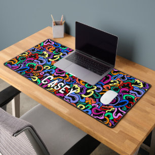 Cool Colourful Monogram Name Desk Mat
