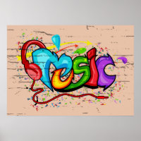 Cool Colourful Music Graffiti