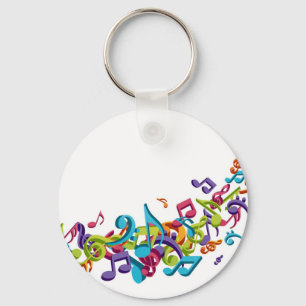 cool colourful music notes & sounds keychain