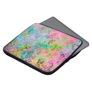Cool colourful neon colours abstract marble image laptop sleeve