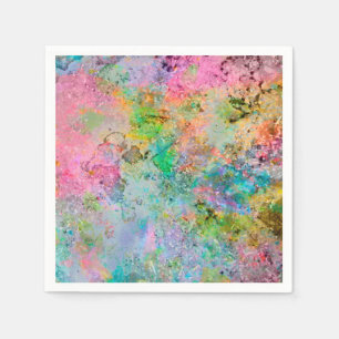 Cool colourful neon colours abstract marble image napkin