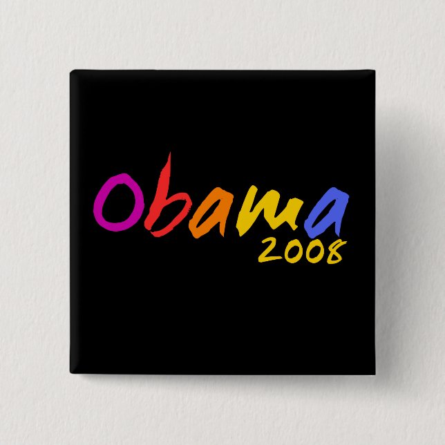 Cool Colourful Obama 2008 Buttons (Front)