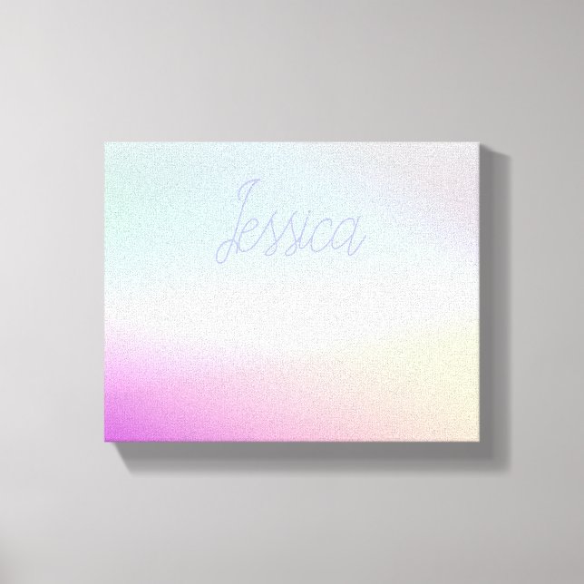 Cool Colourful Ombre Gradients & Your Script Canvas Print (Front)