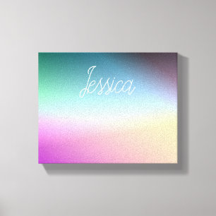 Cool Colourful Ombre Gradients & Your Script Canvas Print