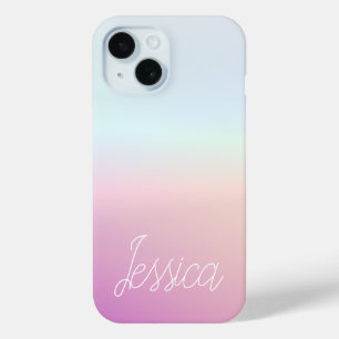 Cool Colourful Ombre Gradients & Your Script iPhone 15 Case