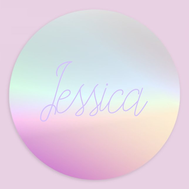 Cool Colourful Ombre Gradients & Your Script Classic Round Sticker (Creator Uploaded)