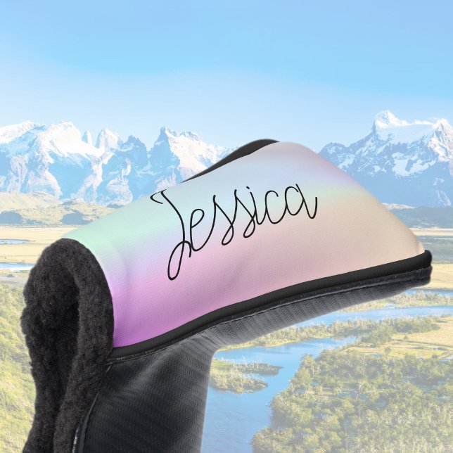 Cool Colourful Ombre Gradients & Your Script Golf Head Cover (Creator Uploaded)