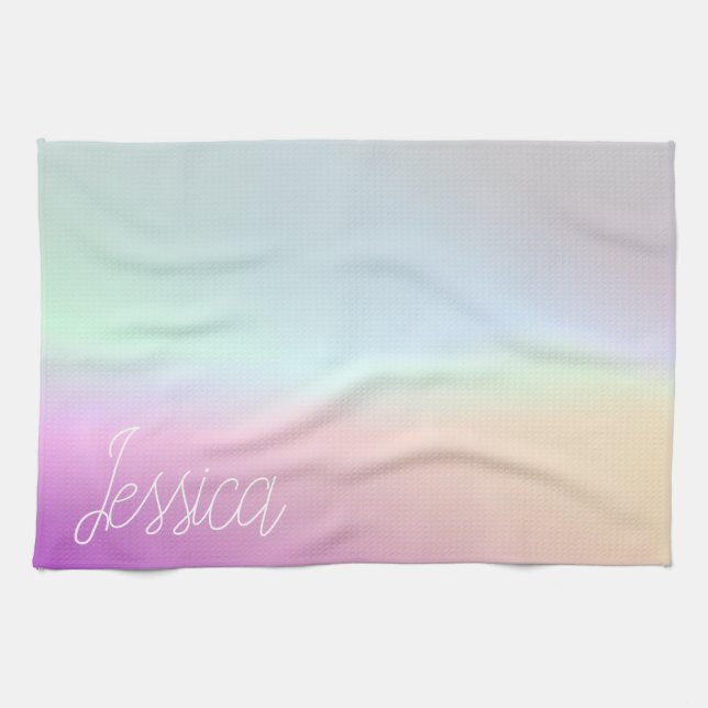Cool Colourful Ombre Gradients & Your Script Kitchen Towel (Horizontal)