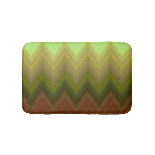 Cool Colourful  Ombre Zigzag Chevron Pattern Bath Mat (Front)