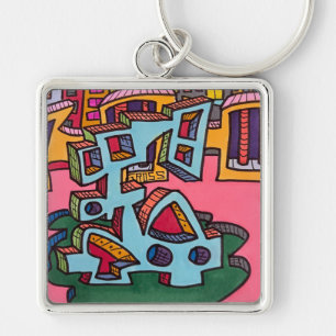 Cool Colourful Original Art Keychain