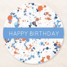 Cool Colourful Paint Splatter Happy Birthday