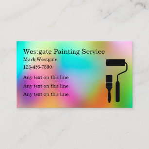 Cool Colourful Painting Service  Business Card