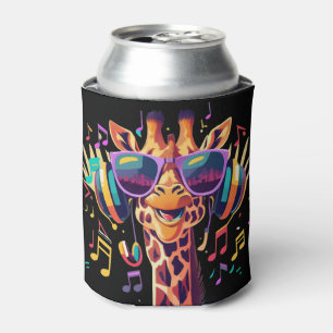 Cool Colourful Party Giraffe with Headphones  Can Cooler