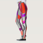 Cool Colourful Pop Art Geometric Leggings<br><div class="desc">A cool and colourful pop art geometric pattern in bright shades of red,  purple and grey.</div>