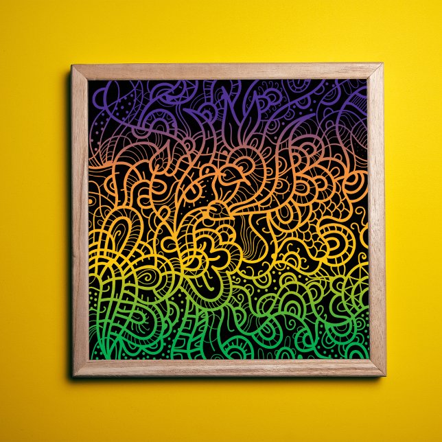 Cool Colourful Rainbow Hand Drawn Doodle Line Art Poster (Creator Uploaded)