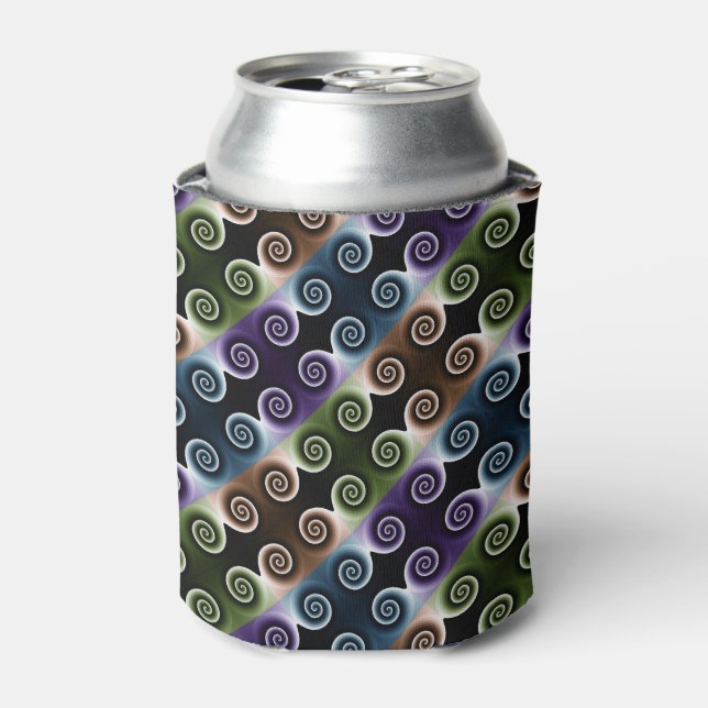 COOL Colourful Spiral Abstract Pattern Can Cooler (Can Front)