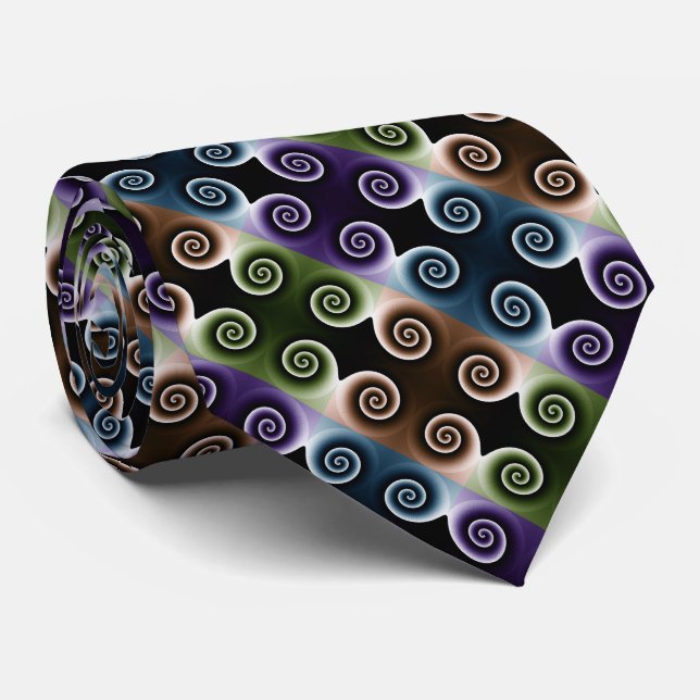 COOL Colourful Spiral Abstract Pattern Tie (Rolled)