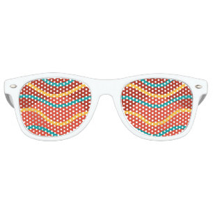 Cool Colourful Stripes Curved Lines Retro Sunglasses