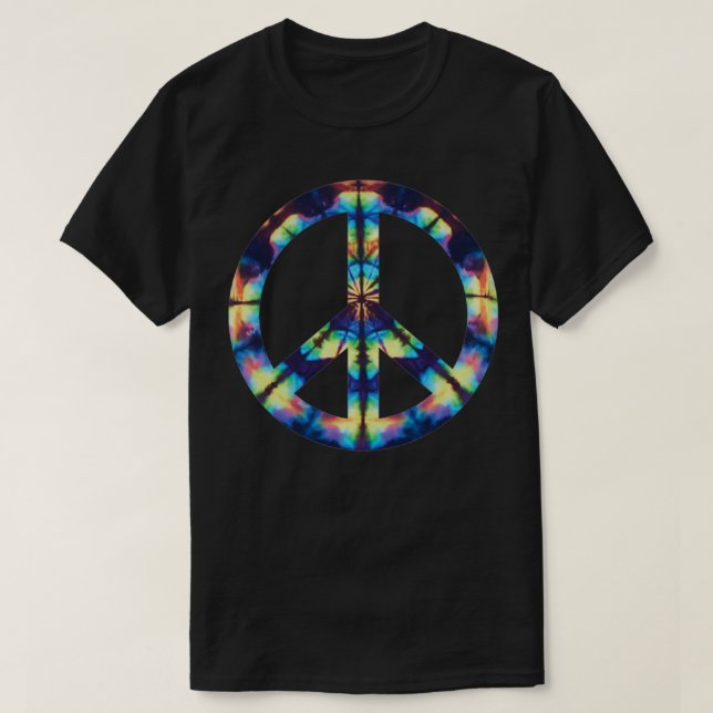 Cool Colourful Tie Dye Look Peace Sign Pullover  (Design Front)