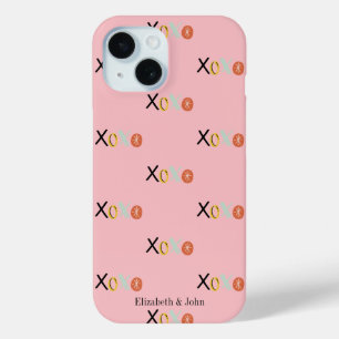 Cool Colourful "XOXO" Hearts Valentine's Day   iPhone 15 Case
