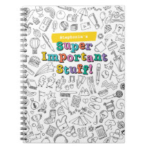 Cool Colouring personalised doodle notebook