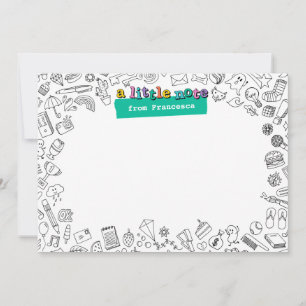 Cool Colouring personalised flat note card