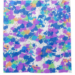 Cool Colours Abstract Splatter Paint, Blurple