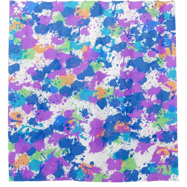 Cool Colours Abstract Splatter Paint, Blurple (Front)