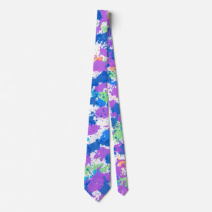 Cool Colours Abstract Splatter Paint, Blurple Tie