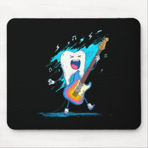 Cool colours and rocking tooth with electric guita mouse pad