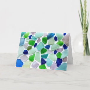 Cool Colours Sea Glass Greeting Card
