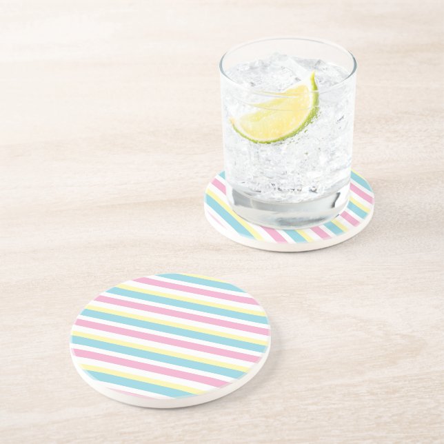 Cool Colours Stripes Pattern  Coaster (Side)
