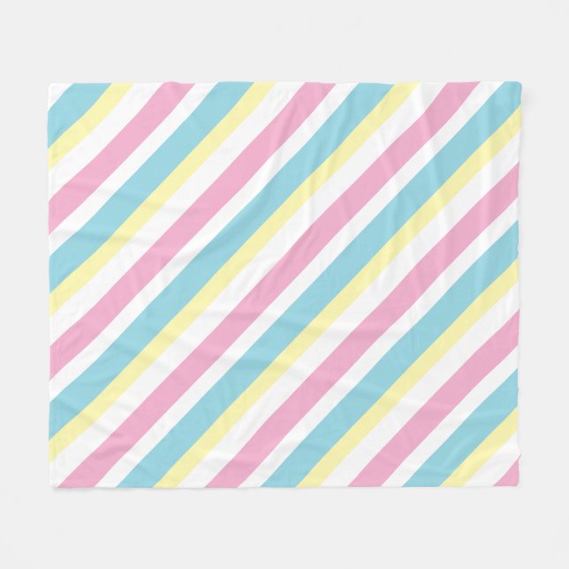 Cool Colours Stripes Pattern  Fleece Blanket (Front (Horizontal))