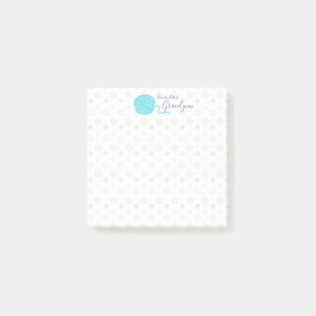 Cool Colours Yarn Ball String Pattern Post-it Notes (Front)