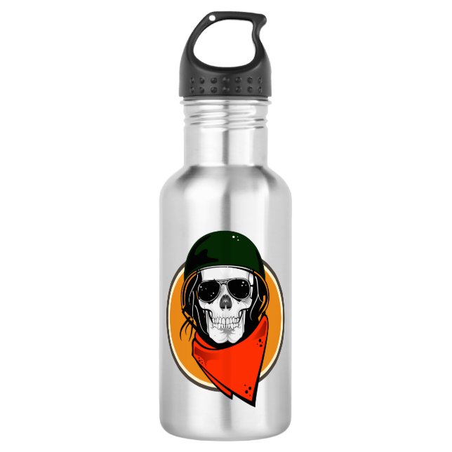 Cool Combat Skull 532 Ml Water Bottle (Front)