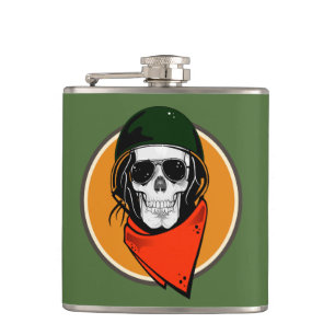 Cool Combat Skull Hip Flask