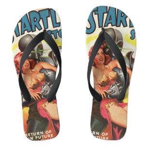 Cool comic pattern flip flops