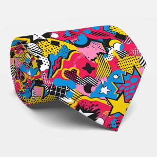 Cool comic pop tiled pattern  tie