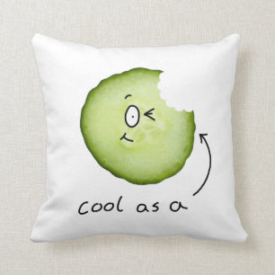 Cool comme coussin de caractère de concombre