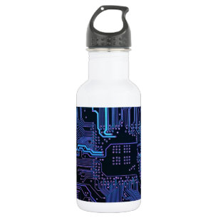 Cool Computer Circuit Board Blue 532 Ml Water Bottle