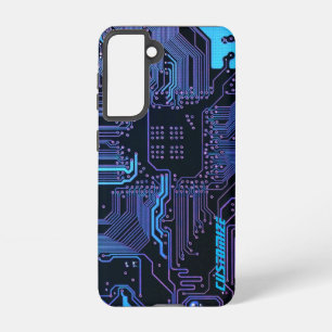 Cool Computer Circuit Board Blue Custom Samsung Galaxy Case